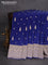Banarasi semi katan silk saree blue with zari woven buttas and rich zari woven border