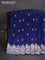 Banarasi semi katan silk saree navy blue with zari woven buttas and zari woven border