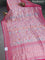 Banarasi tissue silk saree pink with allover thread woven floral weaves and silver zari woven border