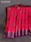 Chiniya silk saree dark pink and purple with thread & zari woven buttas and woven border