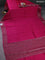 Chiniya silk saree magenta pink with plain body and woven border