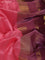 10 Yards silk cotton saree peach pink and deep maroon with plain body and zari woven korvai border