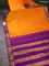 10 yards silk saree mango yellow and purple with plain body and temple design annam zari woven border