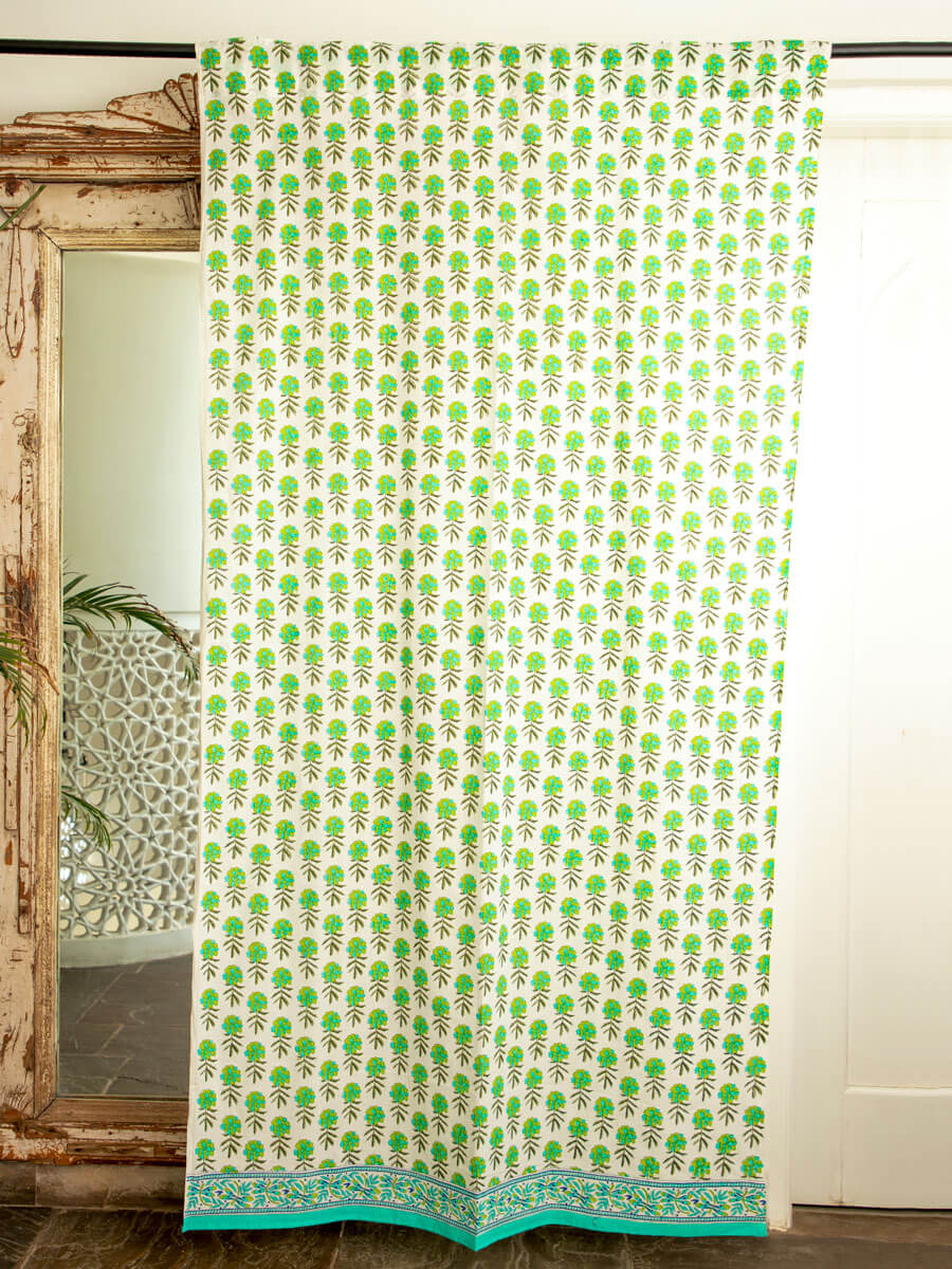 Bahaar Block Printed Cotton Curtain