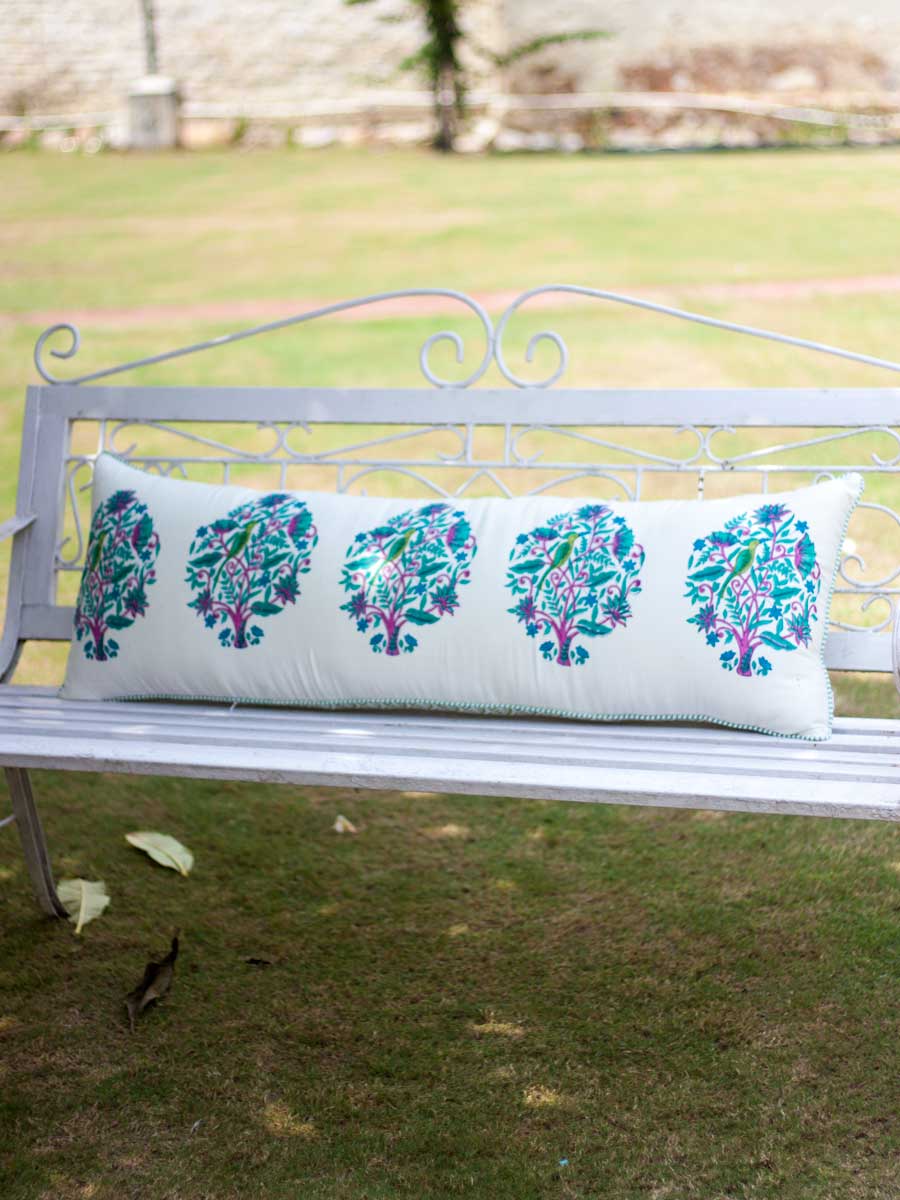 Jaipur Block Printed Cotton Cushion Cover - 16 X 48 Inch