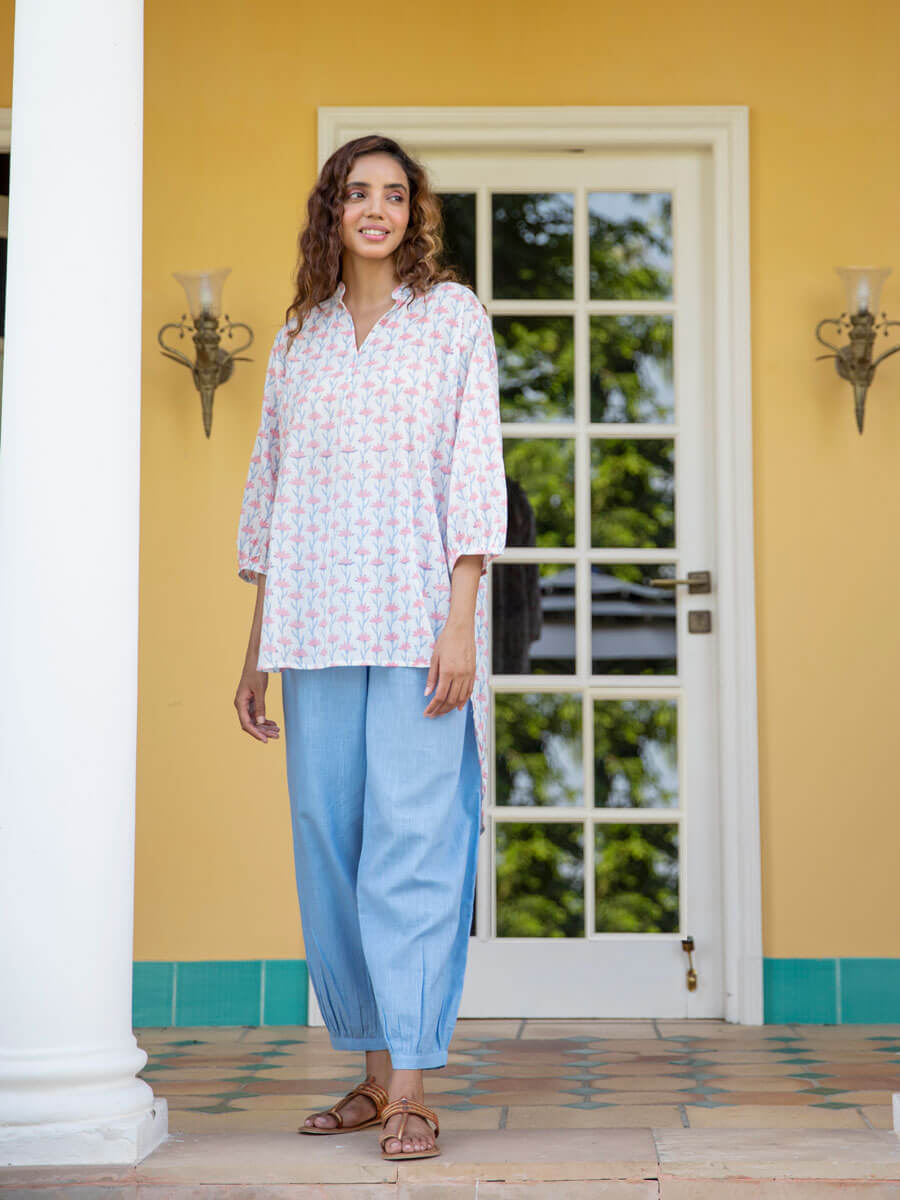 Pink Lily Cotton Kurta