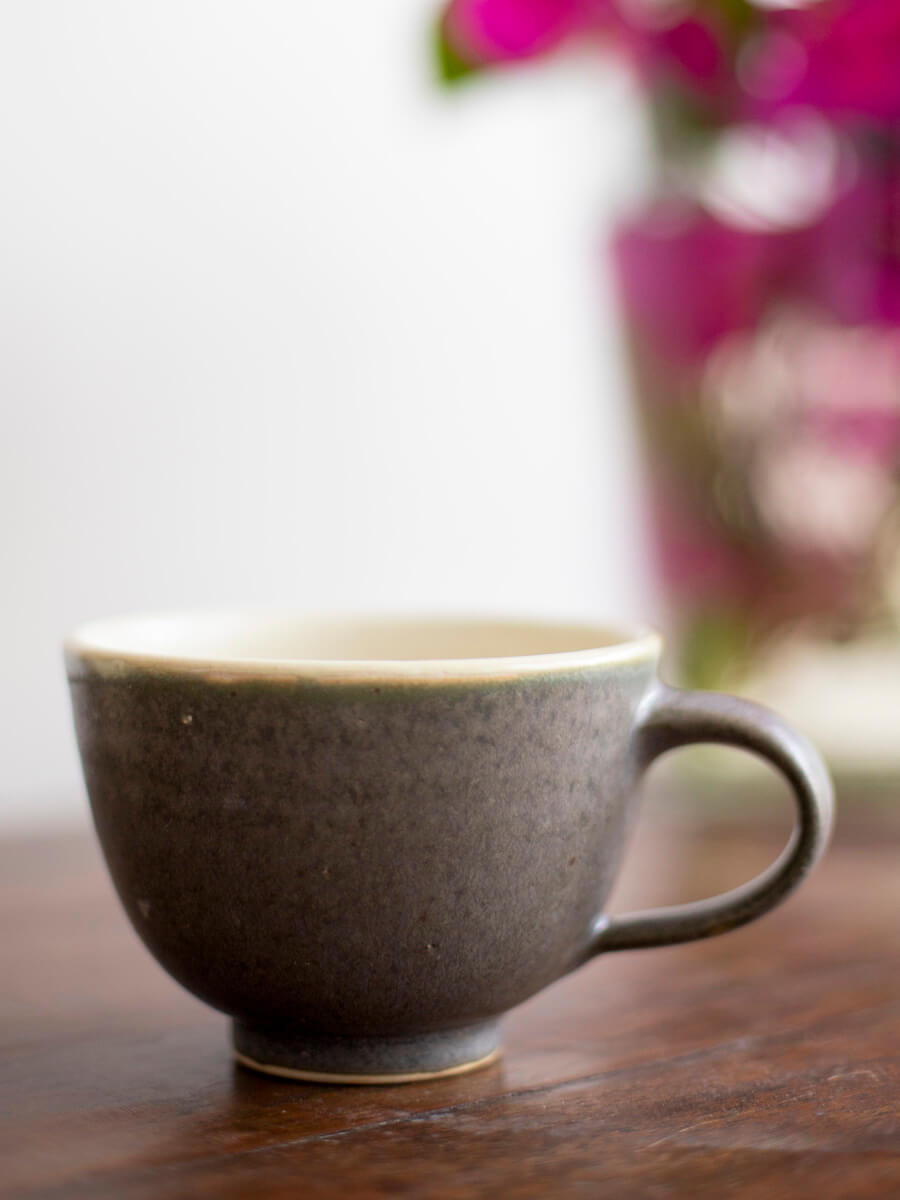 Charcoal Hand-Thrown Ceramic Cup
