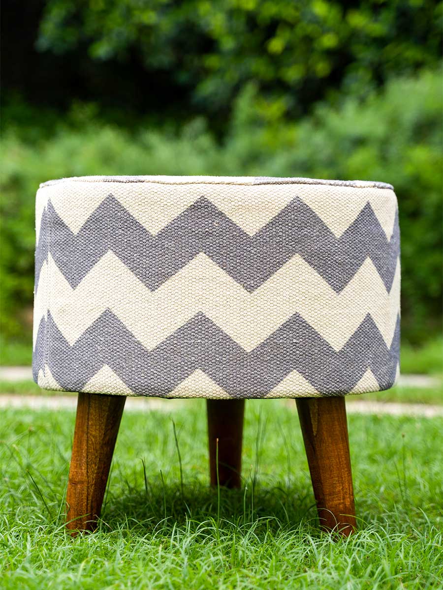 Grey Matter Solid Wood Ottoman