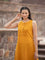 Mustard Yellow Sleeveless Cotton Pintuck Dress