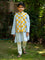 Set of 3 - Sunshine Love Block Printed Kurta With Jacket