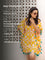 Meher Yellow Hand Block Printed Short Kaftan