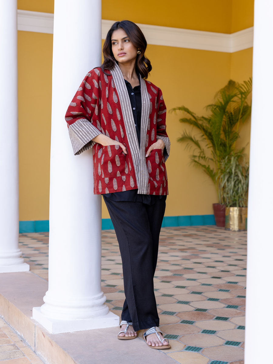 Set of 3 - Agni Co-ord Set with Kimono Jacket