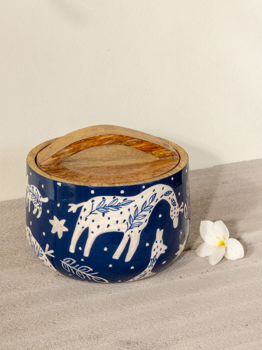 Noelle Wooden Jar With Lid