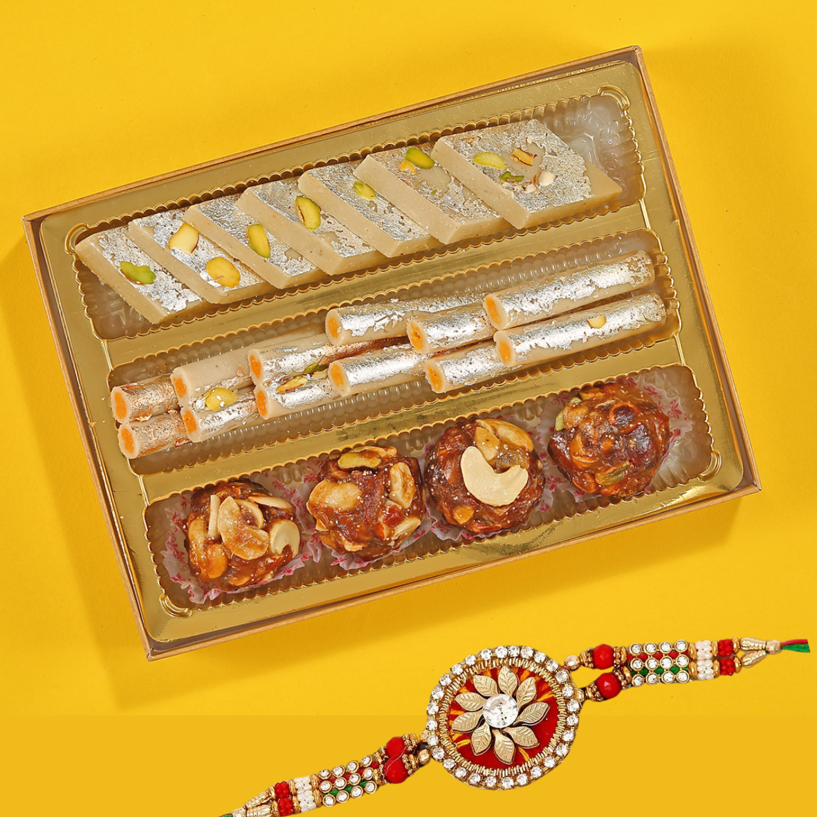 Rakhi With DryFruits Sweets