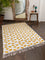 Mustard Lotus Block Printed Cotton Dhurrie Rug
