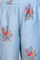 Blue Dori Embroidery Flared Organza Kurta, Pants and Dupatta Set