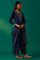 Navy Blue Embroidered Straight Kurta with Straight Pant and Dupatta Set