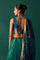 Blue Zari Embroidered Jacquard Blouse with Parrot Green Lehenga and Dupatta Set