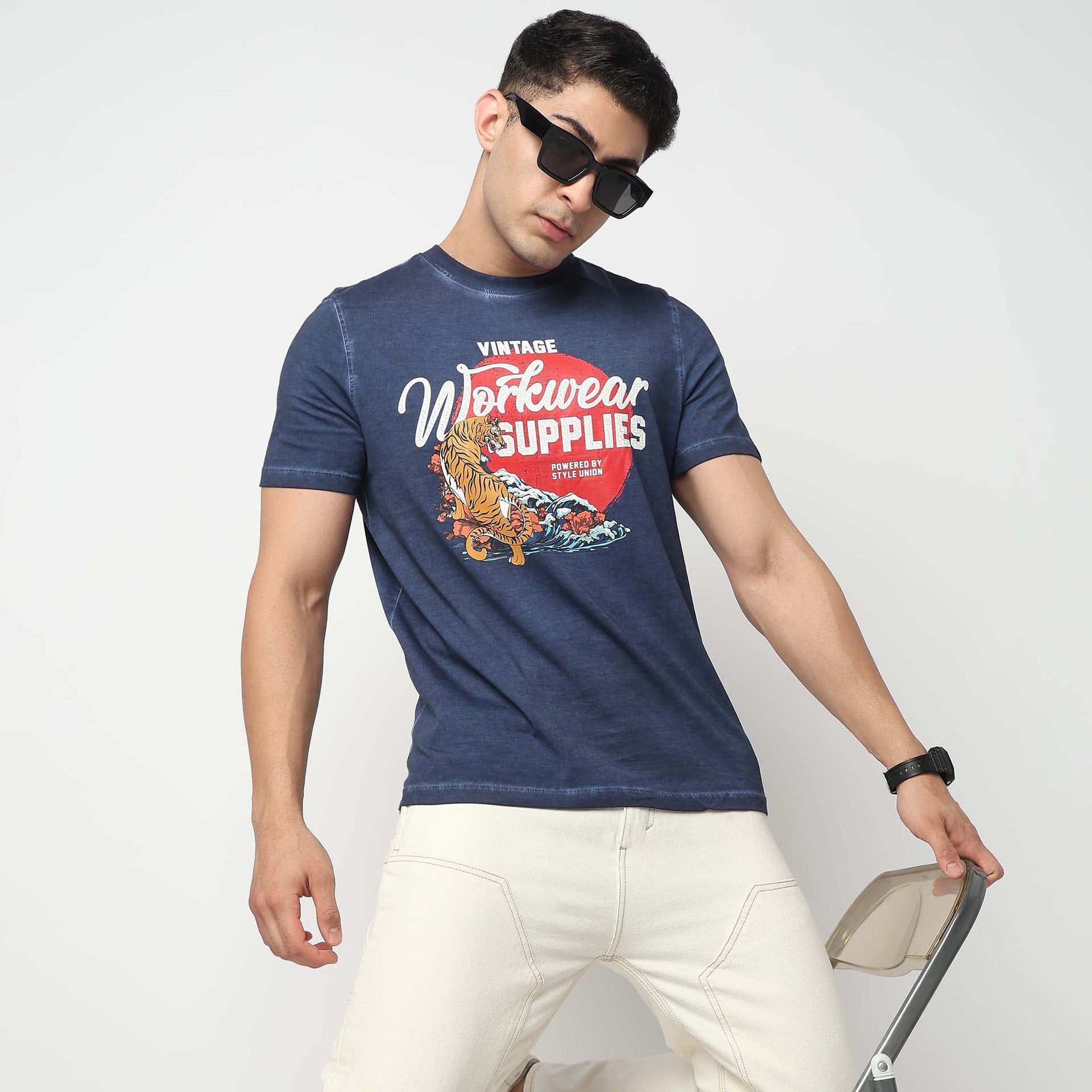 Cotton Graphic Crew Neck T-Shirt