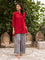 Red Viscose Slub Shirt