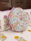 Spring Time Block Printed Cotton Pinwheel Cushion With Filler - 16 Inch