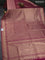 Banarasi silk saree wine shade with allover zari woven brocade weaves and zari woven border