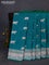 Banarasi semi katan saree teal green with zari woven buttas and zari woven border
