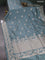 Banarasi semi katan saree pastel blue with zari woven buttas and zari woven border