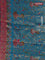Banarasi silk saree teal blue with plain body and position prints