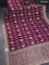 Banarasi silk saree wine shade with allover zari woven jaal weaves and gotapatti work border