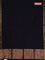 Bengal soft cotton saree black and blue with plain body and zari woven border