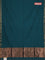 Bengal soft cotton saree teal green and red with plain body and zari woven border