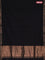 Bengal soft cotton saree black and maroon with plain body and zari woven border
