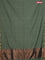 Bengal soft cotton saree green shade and brown with plain body and zari woven border