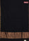 Bengal soft cotton saree black and blue with plain body and zari woven border
