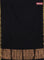Bengal soft cotton saree black and blue with plain body and zari woven border
