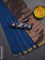 Bengal soft cotton saree cs blue and blue with plain body and zari woven border