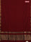 Bengal soft cotton saree maroon and blue with plain body and zari woven border