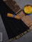 Bengal soft cotton saree black and mustard yellow with plain body and zari woven border