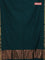 Bengal soft cotton saree teal green and maroon with plain body and zari woven border