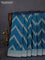 Banarasi semi mushru silk saree dual shade of blue with allover zig zag zari weaves and zari woven border