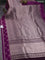 Banarasi katan silk saree purple with allover silver zari woven brocade weaves and zari woven butta border