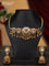 Antique attigai necklace with kemp & kundan stones and golden beads hangings