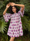 Tara Block Printed Cotton Pintuck Dress
