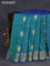 Banarasi katan silk saree dual shade of greenish blue with zari woven buttas and zari woven border