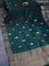 Banarasi organza silk saree dark green with thread & zari woven buttas and banarasi style border