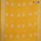 Batik cotton saree yellow with allover sequin work & batik butta prints and printed lace work border