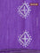 Batik cotton saree violet with allover sequin work & batik butta prints and printed lace work border