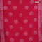 Batik cotton saree pink with allover sequin work & batik butta prints and printed lace work border