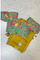 Mustard Organza Saree with Mint-Blue Pearl Work Blouse & Digital Print